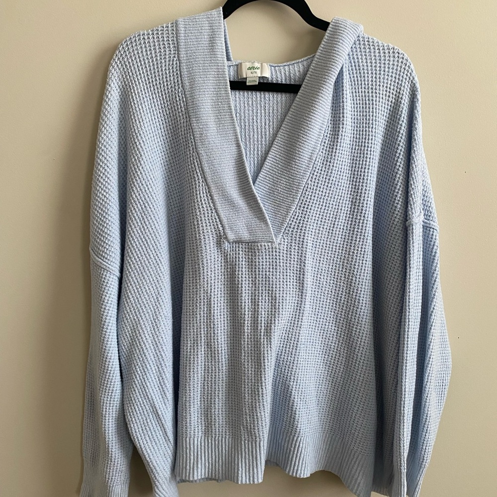 Aerie vneck with hoodie sweater